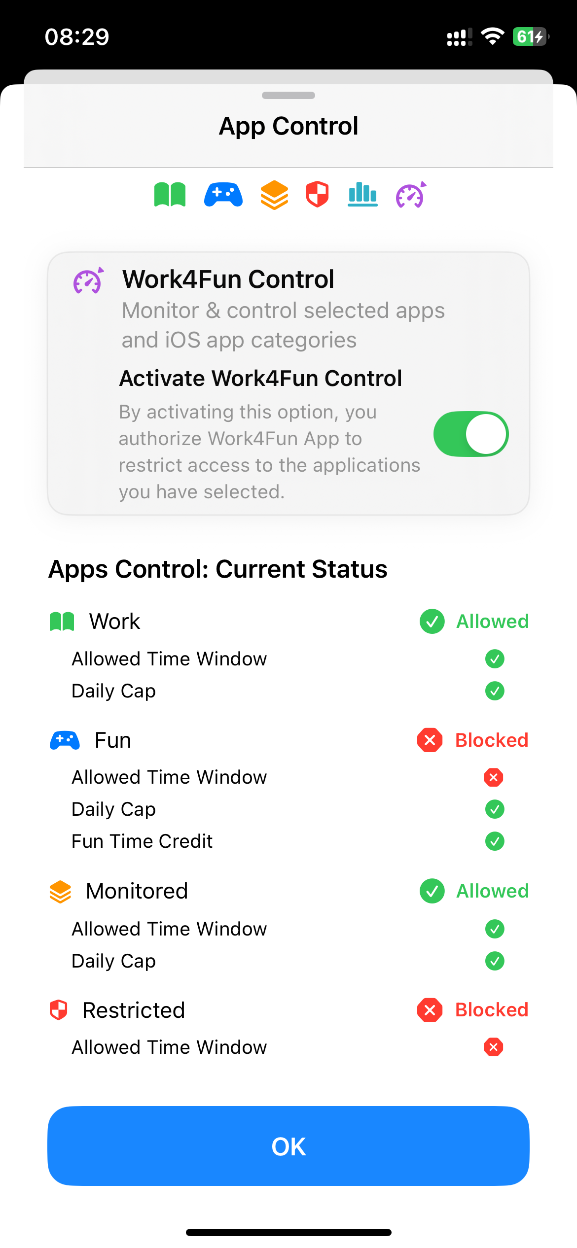 Enabling Work4Fun Control